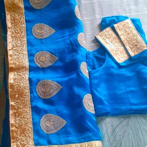 Blue Sari With Blouse