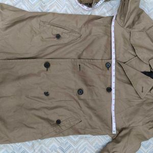 Imported Khaki Coat - One Button Broken