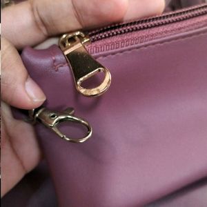 Maroon Handbag With Money Pouch