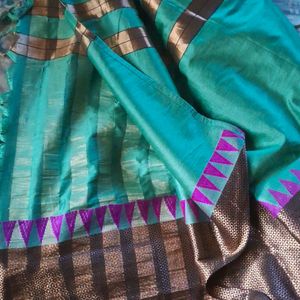 Attractive Sea Green Saree