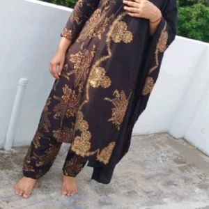 Women Black 🖤 Rayon Printed Kurta Set