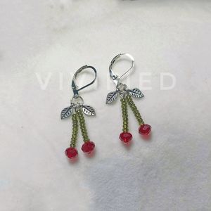 Cherry Beaded Earrings