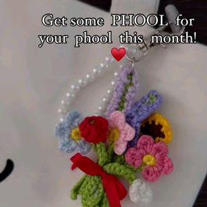 Crochet Mini Flower Phone Charm Or Bagcharm