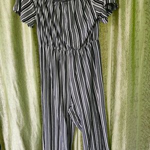 Pretty Black and White Striped Jumpsuit