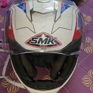 SMK FULLFACE MOTORCYCLE HELMET XL WHITE