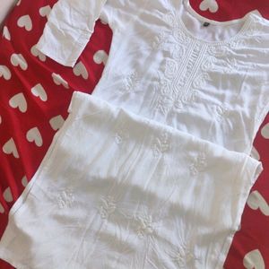 White Chickenkarti Kurti