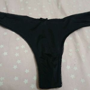 Black Simple Thong