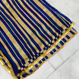 Blue And Golden Dupatta💙