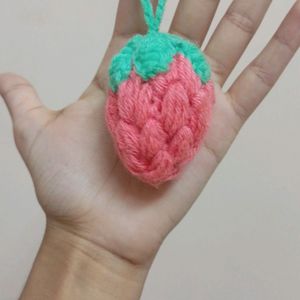 Strawberry Crochet Keychain 🍓