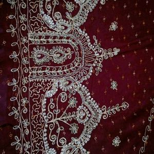 Beautiful Maroon  badani saree❤️