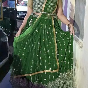 HEAVY SEQUENCE GHAGHRA CHOLI WITH BELT