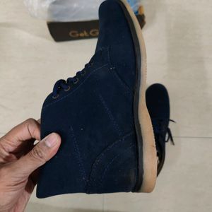 SALE -NAVY BLUE Suede Leather Chukka Boots