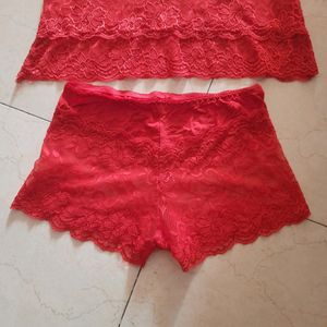 Red Bridal Lingerie Set