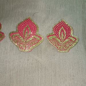 4 Artificial Plants With Free Diya Stickers