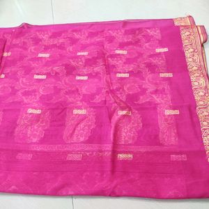 Pink Colored Beautiful Saree 💕