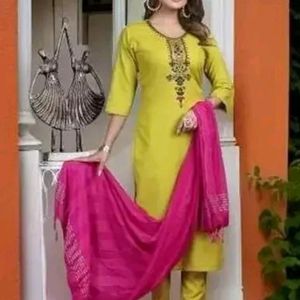 Kurta Pent Set With Dupatta