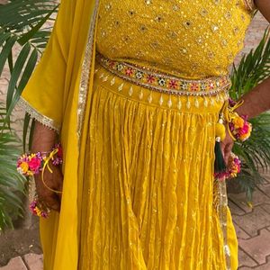 Haldi Function Yellow Lehenga