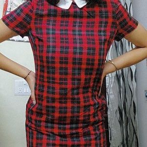 Red Plaid Mini Dress