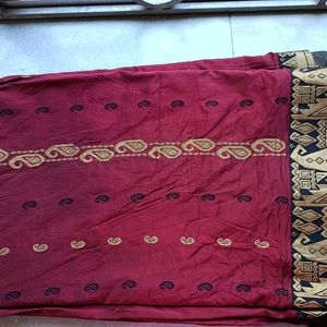 Black And Maroon Combination Saree