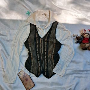 Vintage Sexy Long Sleeve Cardigan Combo