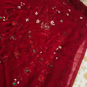 Karwa Chauth New Maroon Saree