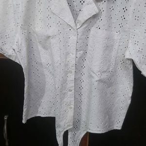 ONLY brand crop shirt. see through