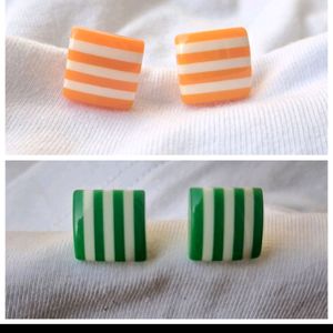 Pack Of Two Beautiful Earrings🧡💚