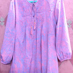 Gorgeous Pink Crepe Tunic With 3/4 Sleeve