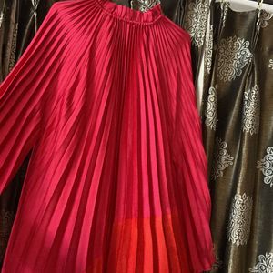 pleated maxi dress