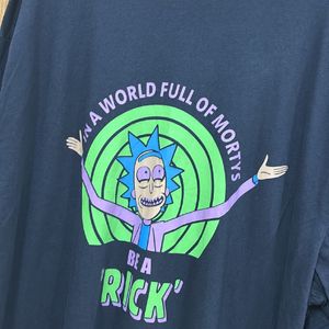 Oversized Rick And Marty Navy Blue T-shirt