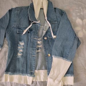 Denim Jacket And Combo Tshirt