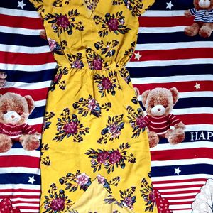 Oxolloxo Yellow Printed A-line Dress