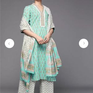 Libas Motifs Printed Sea Green Kurta Set