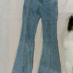 Blue Stretchable Bootcut Jeans