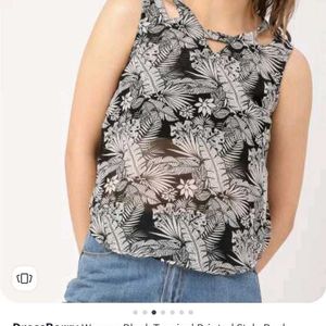 Tropical print top