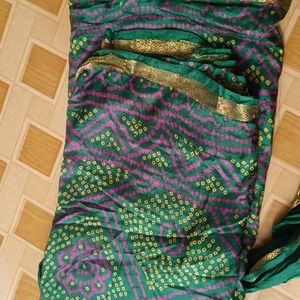 Bandhani Print Silk Saree