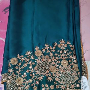 Satin Silk Saree With Blouse Piece