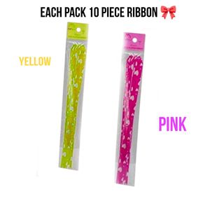 Gift Pack Decoration Ribbon Pink And Yellow Colour