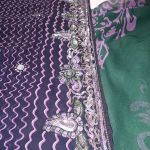 Black Purple Colour Saree