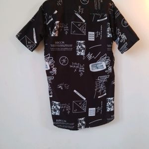 Men's Black Printed shirt