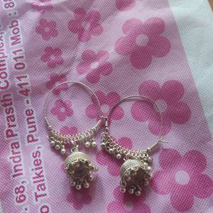 Silver Polish Jumka Earings