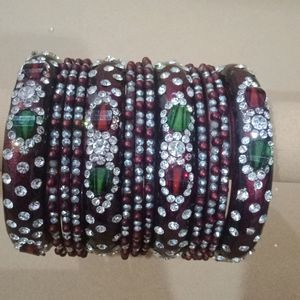 Brown Navratri Bangles Full Set