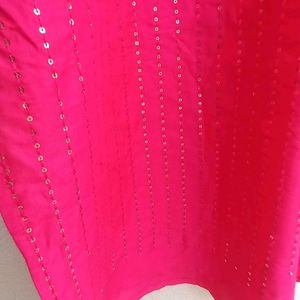 Beautiful Sequence Rayon Pink Kurti