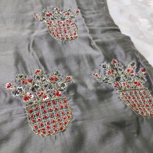 #Embroidery Kurti With Beautiful Neck And Sleeves