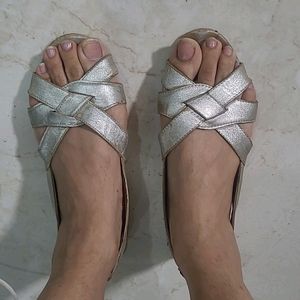 Topshop- Pureleather SILVER Sandals