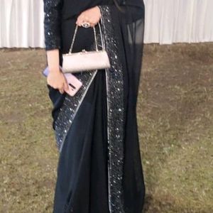 Beautiful Black Party Wear Saree🌸