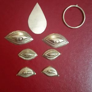 Pure Silver Eyes Set Of 3 One Bindi, 1 Ring Free