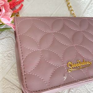 Mauve pink quilted bag
