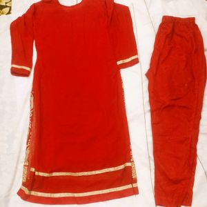 Red colour suit