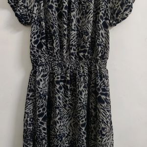 Blue Animal Print Dress